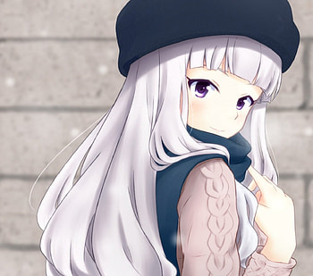 Takane Shijou, silver hair, sexy, hot, cute, girl, long hair, close up, anime girl, anime, white hair, , cap, sweater, hat, female HD wallpaper