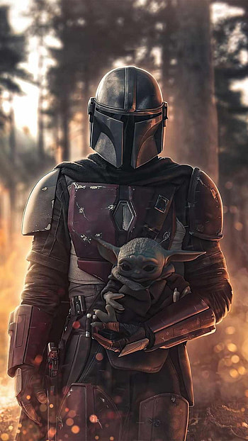 Mandalorian, grogu, starwars, babyyoda, dindjarin HD phone wallpaper