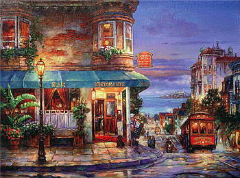 San Francisco, trolleys, stores, steep, lights, streets, hill HD wallpaper