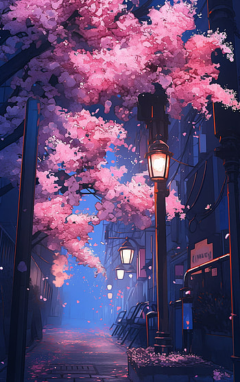 Cherry Tree, cherry blossom, Japan, AI Art HD phone wallpaper