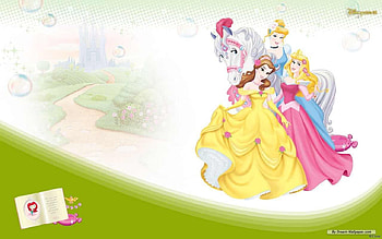 Disney, Disney Princess, Movie, Aurora (Sleeping Beauty), Belle (Beauty And The Beast), Cinderella, Horse HD wallpaper