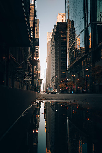 Cities, City, Building, Reflection, Street, Puddle HD phone wallpaper