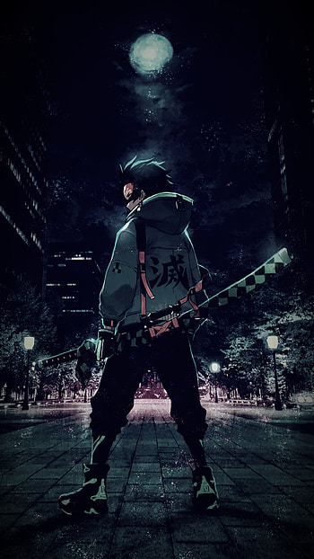 Tanjiro, midnight, anime HD phone wallpaper
