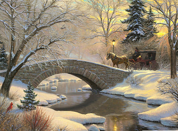 Stone Bridge in Winter, winter, river, snow, bridge, stone HD wallpaper