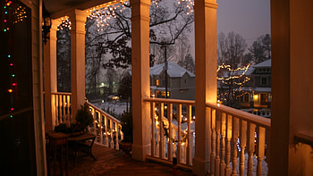 Christmas Porch, architecture, lights, porch, christmas, houses HD wallpaper