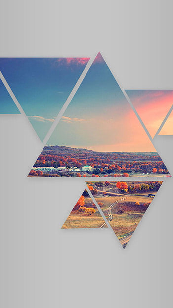 Abstract sunset triangle, Digital art , Simple design, Serene atmosphere HD phone wallpaper