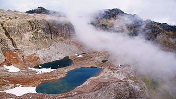 Morning fog on Mount Baker, Washington State, mist, sky, rocks, usa, lake HD wallpaper