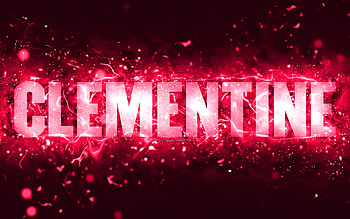 Happy Birtay Clementine, , pink neon lights, Clementine name, creative, Clementine Happy Birtay, Clementine Birtay, popular american female names, with Clementine name, Clementine HD wallpaper