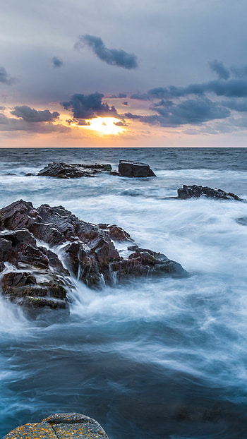 Ultra rocky ocean , Captivating seascape, Coastal beauty, Nature's wonders HD phone wallpaper