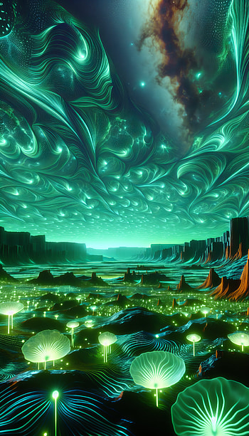 Alien Planet Mystical Landscape, vibrant colors HD phone wallpaper