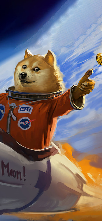 Dogecoin, Coin, Crypto, Moon, Doge HD phone wallpaper