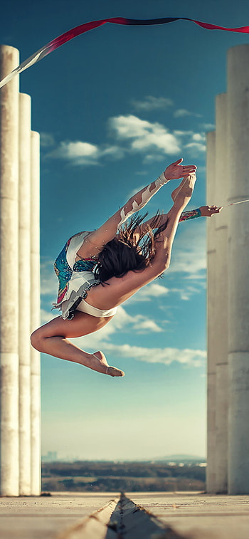 Jumping gymnast in focus, 11 , Captivating visuals, Dynamic display HD phone wallpaper