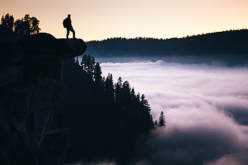 dom, Nature, Usa, Fog, Break, Precipice, United States, Human, Person, Yosemite Valley, Glacier Point HD wallpaper
