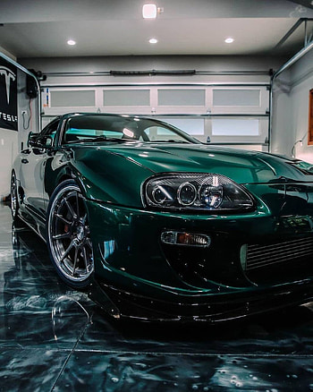 Supra mk4, jdm, green, car, a80 HD phone wallpaper