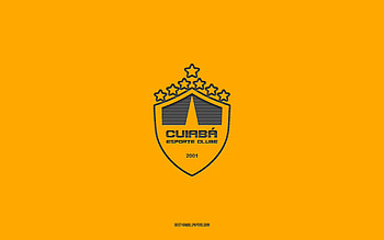 Cuiaba EC, yellow background, Brazilian football team, Cuiaba EC emblem, Serie A, Mato Grosso, Brazil, football, Cuiaba EC logo HD wallpaper