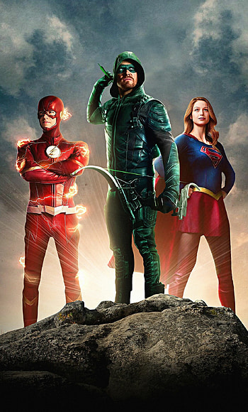 Flash and Supergirl, Green Arrow HD phone wallpaper