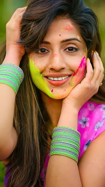 Kruthika Gaikwad, happy holi HD phone wallpaper