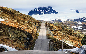 Nature, Mountains, Snow, Road, Norway HD wallpaper