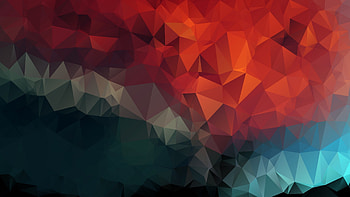 Red triangles, Low poly art, 3D pattern, Geometric mosaic HD wallpaper