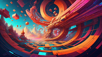 Shapes, surreal, polychromatic, Abstract, shapes HD wallpaper
