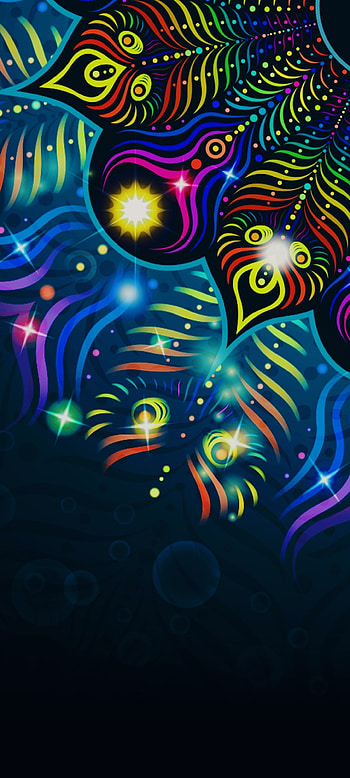 Feather mandala, electric blue, art, fantasy HD phone wallpaper