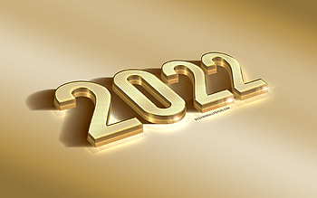 2022 New Year, golden metal letters, Happy New Year 2022, golden 2022 background, 2022 concepts, 2022 backgrounds HD wallpaper