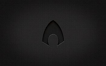 Aquaman carbon logo, , grunge art, carbon background, creative, Aquaman black logo, superheroes, Aquaman logo, Aquaman HD wallpaper