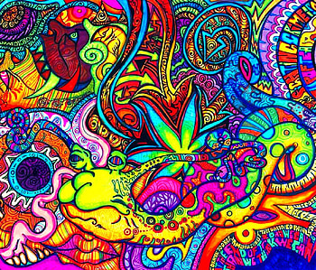 Artistic, Psychedelic, Colors, Trippy, Bright, Rainbow HD wallpaper