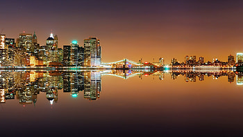 United States, NYC skyline at night, WQ, Vibrant city lights HD wallpaper