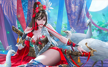 Exotic Beauty, digital, fantasy, art, , beautiful, peacock, girl, woman HD wallpaper