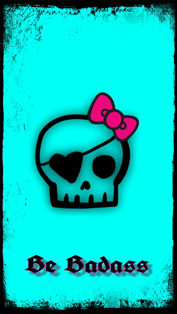 Be Bada$$, pink, skull, turquoise HD phone wallpaper