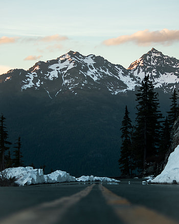 Landscape, Nature, Snow, Mountain, Vertex, Top, Road HD phone wallpaper