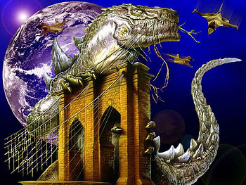 Zilla, godzilla, new york, monster HD wallpaper