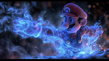 Electric Mario, Mario, video game, magic HD wallpaper