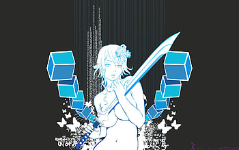 anime girl with sord, sdf, sdasf HD wallpaper
