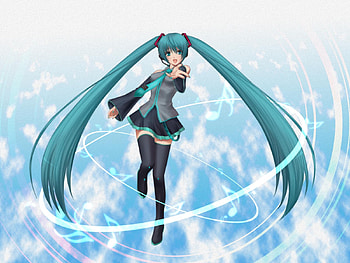 Hatsune Miku, blue, awesome, cute, vocaloid, beauty, nice, miku, vocaloids, hatsune, thighhighs, skirt, white, blue eyes, twintail, blue hair, girl, aqua, beautiful, diva, tie, anime, pretty, cool, idol, virtual, realistic HD wallpaper