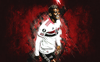 Luis Manuel Orejuela, Sao Paulo FC, Colombian footballer, red stone background, soccer, Serie A, Brazil HD wallpaper