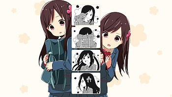 Shy, anime girl, school dress HD wallpaper