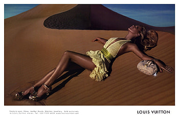 Kate Moss - for Louis Vuitton, sand, long legs, graphy, yellow dress, supermodel, gold, dress, beauty, celebrity, handbag, desert, amazing, sensual, sexy, blond, louis vuitton, high heels, vogue, beautiful, shiny, woman, star, fashion, pretty, kate moss, yellow, lovely, legs HD wallpaper