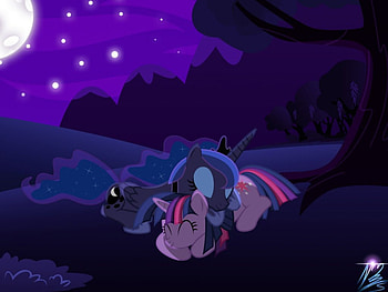 luna and twilight, luna, twilight, sleeping, tree HD wallpaper