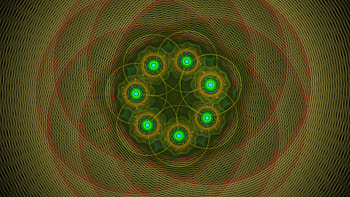 Green Flower Petal Fractal Circles Abstraction Abstract HD wallpaper