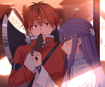 Stark & Fern, Anime, Frieren: Beyond Journey's End, Stark (Frieren: Beyond Journey's End), Fern (Frieren: Beyond Journey's End) HD wallpaper