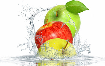 Water, Food, Apples, Spray HD wallpaper