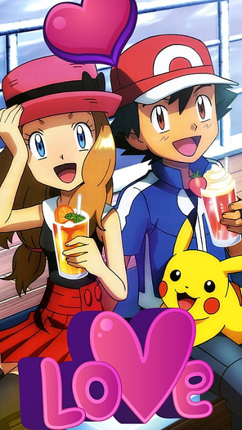 Ash Serena, XY, pokemon, XYZ HD phone wallpaper