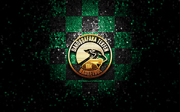 Darussafaka SK, glitter logo, Basketbol Super Ligi, blue white checkered background, basketball, turkish basketball team, Darussafaka SK logo, mosaic art, Turkey, Darussafaka Basketball HD wallpaper