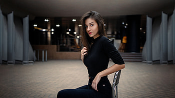 Women In Black Dress Portrait Sitting On Chair, girls, model, black-dress, portrait HD wallpaper