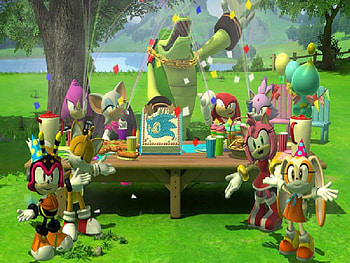 HAPPY 20TH BIRTAY SONIC!!!!!, sonic, classic, tails, cream the rabbit, sonic generations, knuckles, amy rose, rouge, birtay, 20, blaze HD wallpaper
