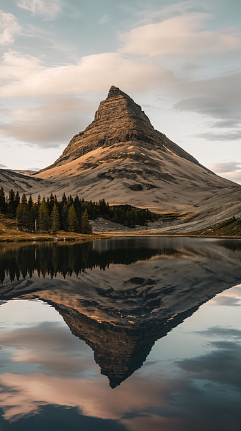 Majestic Peak: Serene Reflections for Your , peak, mountain, lake, nature HD phone wallpaper