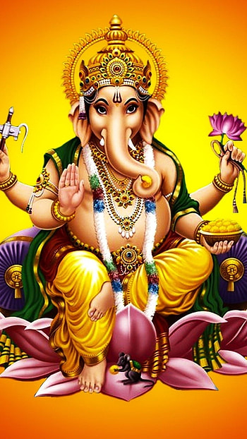 Ganpati Ka, Lotus Background HD phone wallpaper