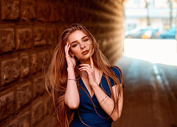 Woman model, blonde, long hair, gorgeous HD wallpaper